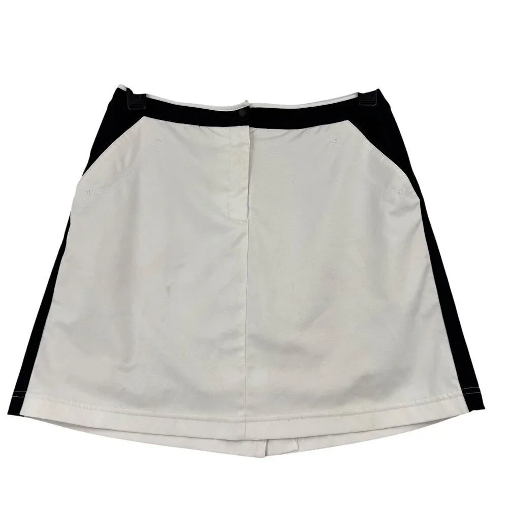 Tail Tech Golf Skort Size 8 White Black Skirt Built In Shorts Pockets‎ Stretch